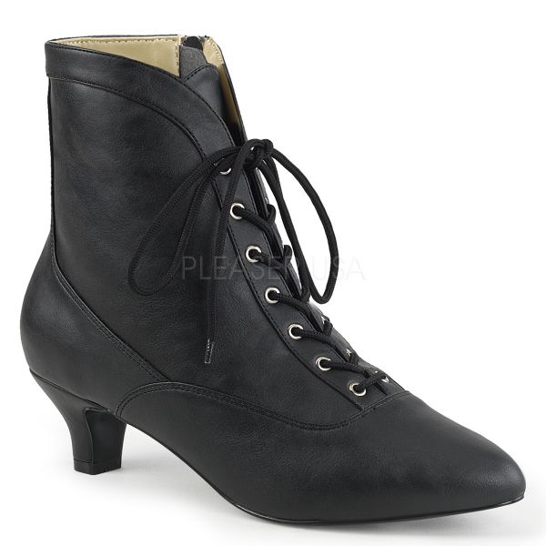 Schwarze Stiefelette mit Schnürung FAB-1005